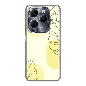 Силконовий чохол з принтом в квітах на Infinix Hot 40 Play (Жовта монстера арт)