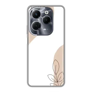 Силконовий чохол з принтом в квітах на Infinix Hot 40 Play (Нюдова гілочка абстракція)