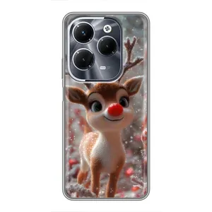 Яркий чехол для Infinix Hot 40 Play с Зимними Оленятами