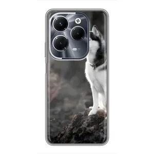 Чехол с Хаски для Infinix Hot 40 Play - (AlphaPrint) (Верный пес)