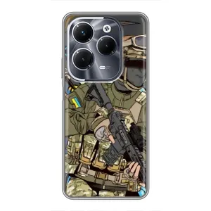Чехлы с картинкой ЗСУ для Infinix Hot 40 Play (AlphaPrint) (Воїн ЗСУ)