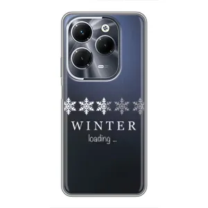 Зимние Чехлы для Инфиникс ХОТ 40 Плей - прозрачный фон (Winter loading)