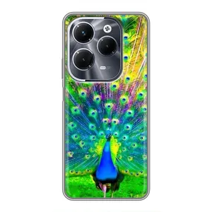 Чохол з пташками на Infinix Hot 40 Play (VPrint) (Яскравий Павлин)