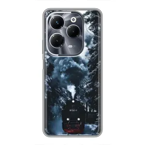 Новогодние, Праздничные Чехлы для Infinix Hot 40 Play - 2024 год (Зимний поезд)