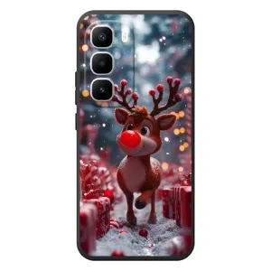 Яркий чехол для Infinix Hot 60 Pro Plus с Зимними Оленятами