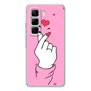 Чехол с принтом для Infinix Hot 60 Pro (AlphaPrint - Знак сердечка)