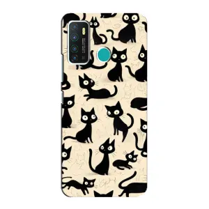 Чехол с рисунком кот на Infinix Hot 9 / Hot 9 Pro (Черные коты)