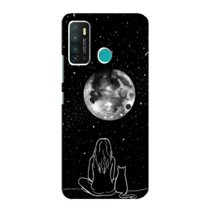 Чехол с рисунком кот на Infinix Hot 9 / Hot 9 Pro (Девушка с котом)