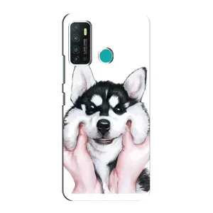 Чехол с Хаски для Infinix Hot 9 / Hot 9 Pro - (AlphaPrint) (Хаски улыбака)