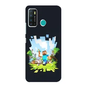Чехол Майнкрафт на Infinix Hot 9 / Hot 9 Pro (AlphaPrint) Minecraft (персонажи Minecraft)