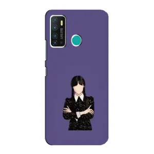 Чохли Венсдей на Infinix Hot 9 / Hot 9 Pro Уенсдей (AlphaPrint) (Венздей у чорному)