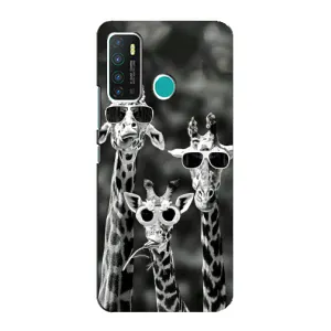 Силиконовый чехол с КАРТИНКАМИ лето для Infinix Hot 9 / Hot 9 Pro (AlphaPrint) (Жирафы в очках)