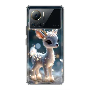 Яркий чехол для Infinix Note 12 2023 с Зимними Оленятами (Блестящий олененок)