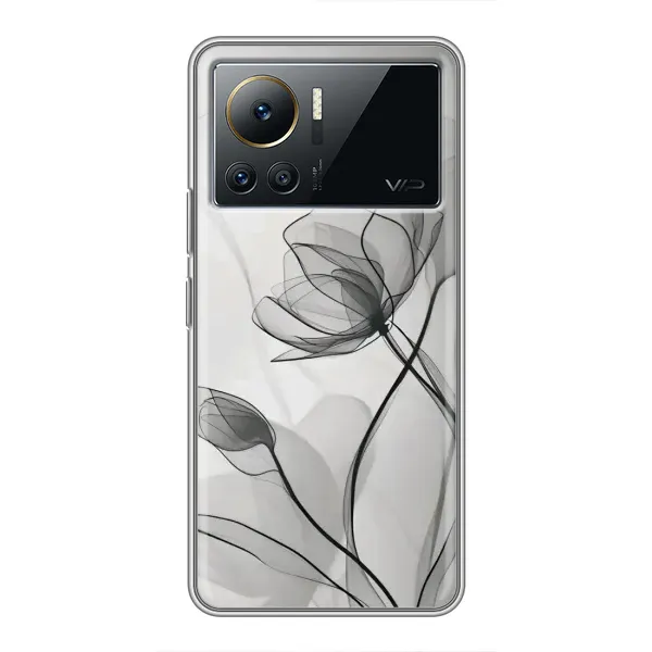 Чехол с принтом «Черные цветы» для Infinix Note 12 2023