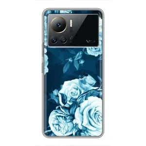 Чехлы (ART) Цветы на Infinix Note 12 2023 (VPrint) (Голубые Бутоны)