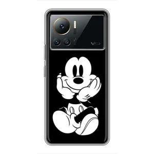 Эксклюзивный чехол для Infinix Note 12 2023 (AlphaPrint - Мультяшные) (Микки на черном)