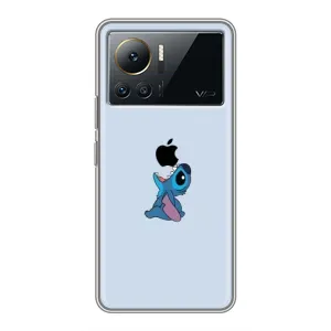 Чехол с принтом Стич на Infinix Note 12 2023 (Stitch apple)