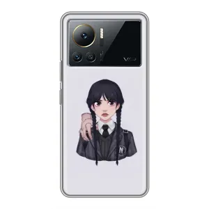 Чехлы Венсдей на Infinix Note 12 2023 Уэнсдей (AlphaPrint) (Уэнздей и Вещь)