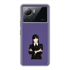 Чехлы Венсдей на Infinix Note 12 2023 Уэнсдей (AlphaPrint) (Уэнздей в черном)