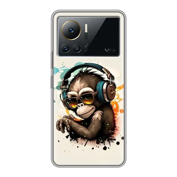 Чехол с принтом «Макака в наушниках» для Infinix Note 12 Pro (4G)