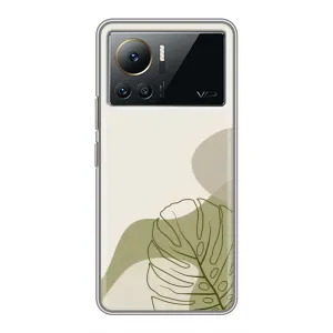 Силконовий чохол з принтом в квітах на Infinix Note 12 Pro (4G) (Зелена монстера дизайн)