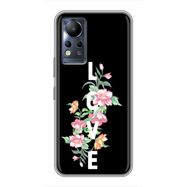 Чехол с принтом «Цветы LOVE» для Infinix Note 12