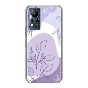 Силконовий чохол з принтом в квітах на Infinix Note 12 (Фіолетове листя абстракція)