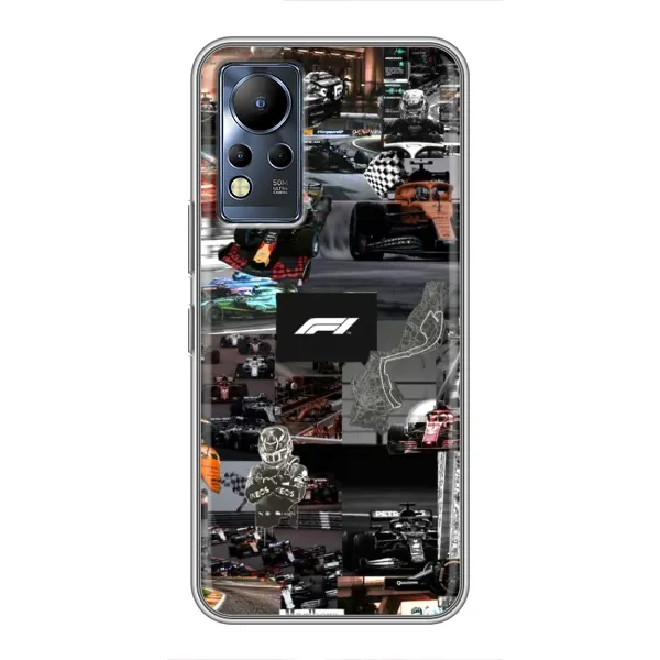 Чехол с принтом «Гоночный коллаж Ф1» для Infinix Note 12