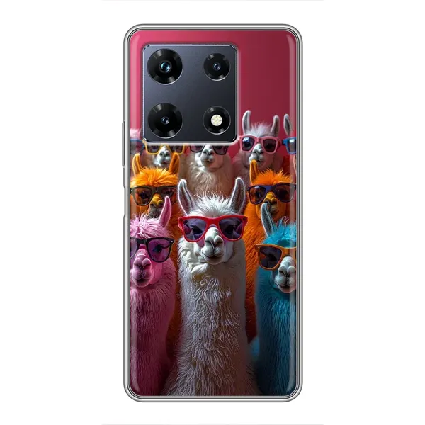 Чехол с принтом «Ламы в очках» для Infinix Note 30 Pro Чехол с принтом «Ламы в очках» для Infinix Note 30 Pro
