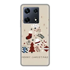 Рождественские, Праздничные Чехлы для Инфиникс Ноут 30 Про (Merry Christmas)