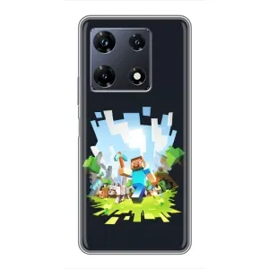 Чехол с принтом «персонажи Minecraft» для Infinix Note 30 Pro