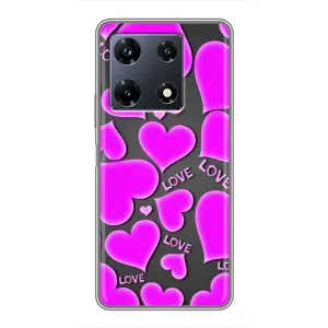 Чехлы для любимой на Инфиникс Ноут 30 Про (VPrint) (Pink hearts)