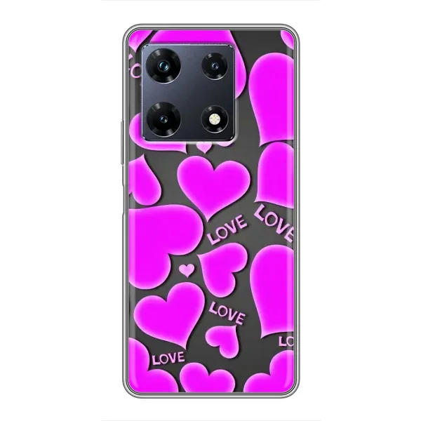 Чехол с принтом «Pink hearts» для Infinix Note 30 Pro