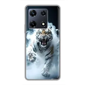 Чехол с картинкой «Хищники» для Infinix Note 30 Pro (Белый тигр в дыму)