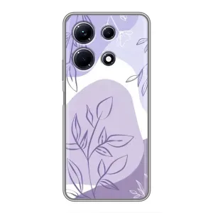 Силконовий чохол з принтом в квітах на Infinix Note 30 (Фіолетове листя абстракція)