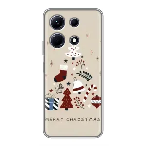 Рождественские, Праздничные Чехлы для Инфиникс Ноут 30 (Merry Christmas)