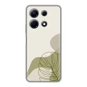 Силконовий чохол з принтом в квітах на Infinix Note 30 (Зелена монстера дизайн)