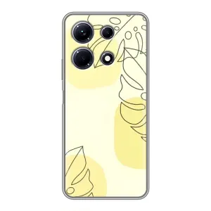 Силконовий чохол з принтом в квітах на Infinix Note 30 (Жовта монстера арт)