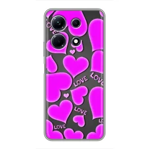 Чехлы для любимой на Інфінікс Ноут 30 (VPrint) (Pink hearts)