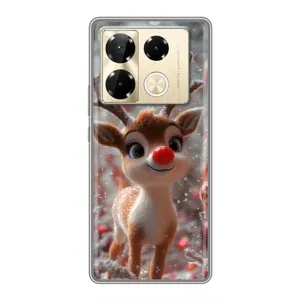 Яркий чехол для Infinix Note 40 Pro с Зимними Оленятами