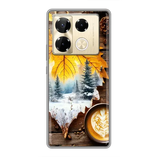 Чехол с принтом «Осенне-зимний кофе» для Infinix Note 40 Pro