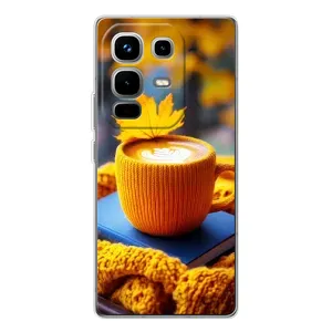 Чехол с принтом «Кофе на желтом пледе» для Infinix Note 50