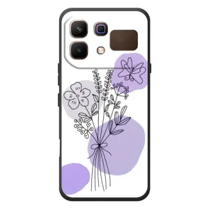 Силиконовый чехол с принтом в цветах на Infinix Note 60 (Букет фиолетовая абстракция)
