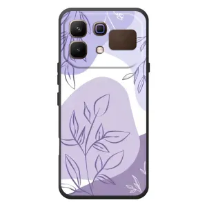 Силиконовый чехол с принтом в цветах на Infinix Note 60 (Фиолетовые листья абстракция)