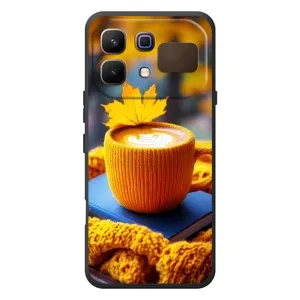 Чохол з унікальним дизайном 'Осінь з кавою' для Infinix Note 60 (Кава на жовтому пледі)