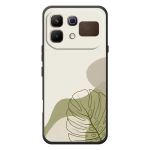 Силиконовый чехол с принтом в цветах на Infinix Note 60 (Зеленая монстера дизайн)