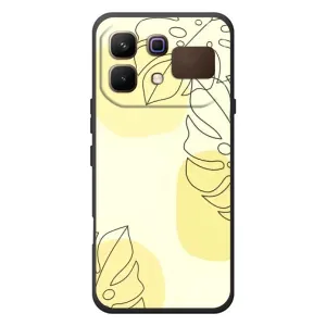 Силиконовый чехол с принтом в цветах на Infinix Note 60 (Желтая монстера арт)