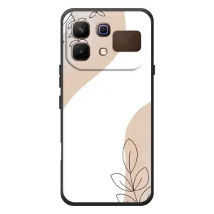 Силиконовый чехол с принтом в цветах на Infinix Note 60 (Нюдовая веточка абстракция)