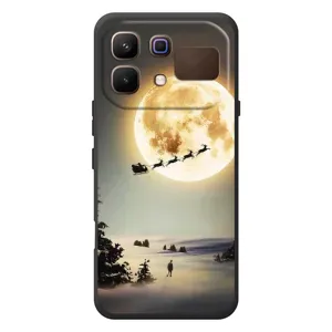 Новорічні, Святкові Чохли для Infinix Note 60 - 2024 год (Санта на місяці)