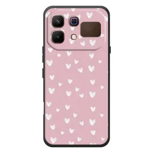 Чохол з розовим принтом для Infinix Note 60 (Сердечки на рожевому)